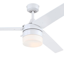 Таванен вентилатор Westinghouse RIVERTON 73166, Ø 132 см, матово бял, с осветление