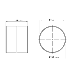 Външно съединение от неръждаема стомана Dalap FCI, Ø 150 мм