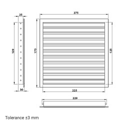 Бяла вентилационна решетка от висококачествен екструдиран алуминий 250x150 мм