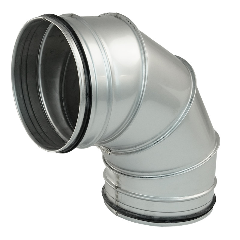 Кръгло коляно от неръждаема стомана Dalap BENDI-O 90° с уплътнителна гума, Ø 200 мм