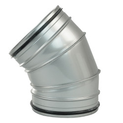 Кръгло коляно от неръждаема стомана Dalap BENDI-O 45° с уплътнителна гума, Ø 80мм