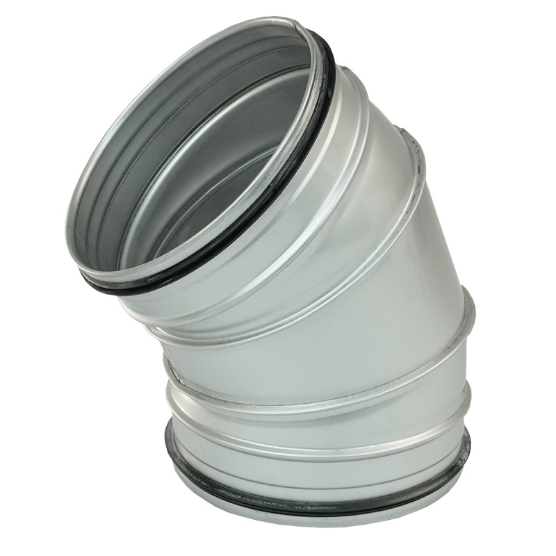 Кръгло коляно от неръждаема стомана Dalap BENDI-O 45° с уплътнителна гума, Ø 125 мм