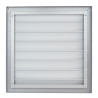 Сива метална вентилационна решетка с гравитационни жалузи без фланец 535x535 мм
