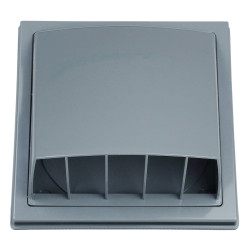 Вентилационна решетка с шапка и клапа Dalap GP 122 BKF ASA GRAY, 150x150 мм / Ø 125 мм, сива