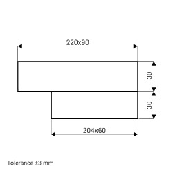 PVC редуктор за преход между правоъгълни тръби 204x60 мм / 220x90 мм