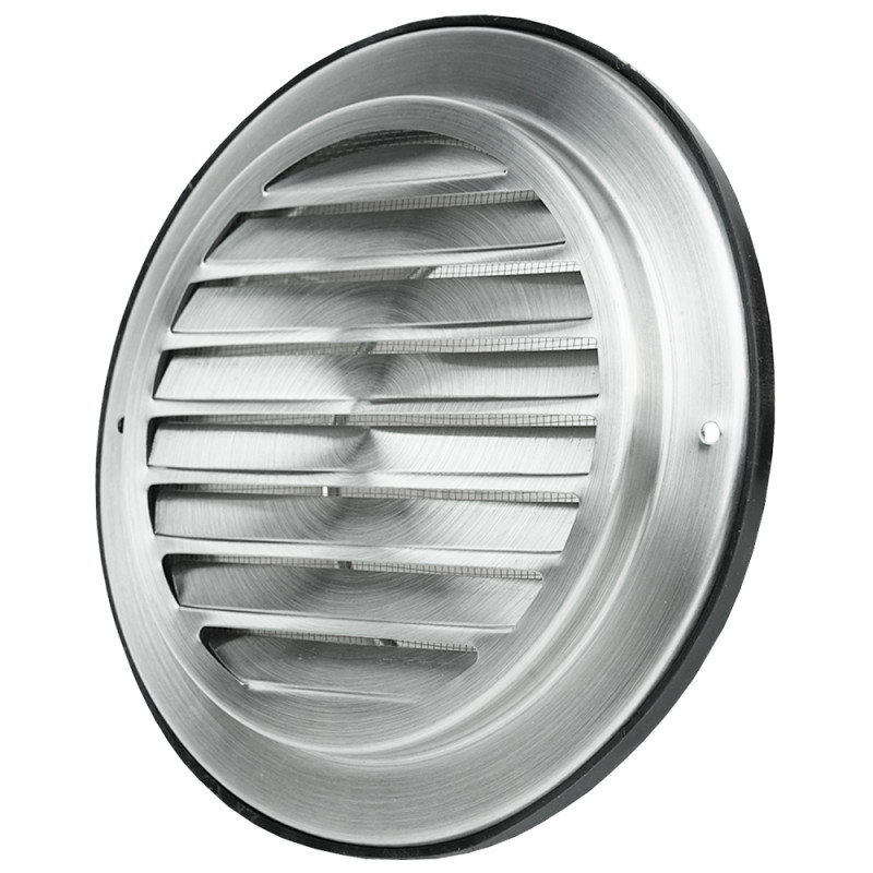 Вентилационна решетка от неръждаема стомана с фланец и мрежа против насекоми Ø 125 мм