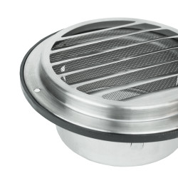 Вентилационна решетка от неръждаема стомана с фланец и мрежа против насекоми Ø 125 мм