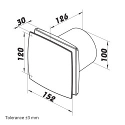 Вентилатор с алуминиев преден панел и таймер Ø 100 мм, по-мощен мотор