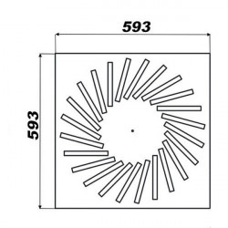 Въртящ се квадратен анемостат AM 593x593 мм / 24 лопатки