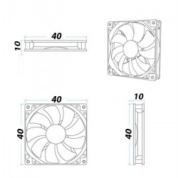 T404 - Ventilátor 12V/40x40x10 (5000 ot/min)Brushless 