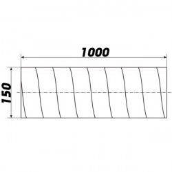 Плътна метална тръба Ø 150 мм до 100 °C, дължина 1000 мм