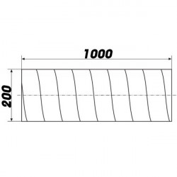 Плътна метална тръба Ø 200 мм до 100 °C, дължина 1000 мм