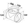 Метално Т-образно разклонение с уплътнителна гума Ø 125 / Ø 125 мм