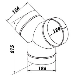 Метално Y-образно разклонение Ø 125 / Ø 125 мм