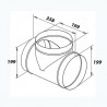 Метално Т-образно разклонение Ø 200 / Ø 200 мм