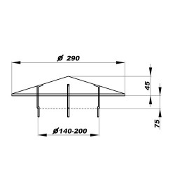 Вентилационен навес за завършек на вентилационната система Ø 140 - 200 мм