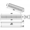 Кафява двойна PVC вентилационна решетка за врата 453x90 мм