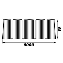 Гъвкава кръгла тръба до 250°C Ø 80 мм, дължина 6000 мм
