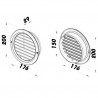 Бяла кръгла вентилационна PVC решетка с фланец и мрежа Ø 150 мм