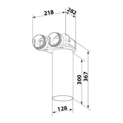 Dalap FLEXITECH CMRC 125/75x2 - ceiling mounted round connector