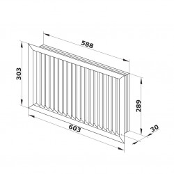 Пластмасова решетка с фиксирани жалузи Dalap GPV 600x300 mm