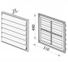 Индустриален квадратен стенен вентилатор със саморегулираща се решетка Ø 410 мм