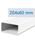 PVC квадратни въздуховоди  204 x 60 мм / Ø 125 мм